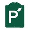 Signmission PWith Up Arrow Pointing Right, Green & White Aluminum Architectural Sign, 18" x 24", GW-1824-23509 A-DES-GW-1824-23509 - alternate 1